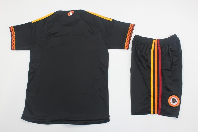 23/24 AS Roma Third Kids Soccer Jersey And Shorts