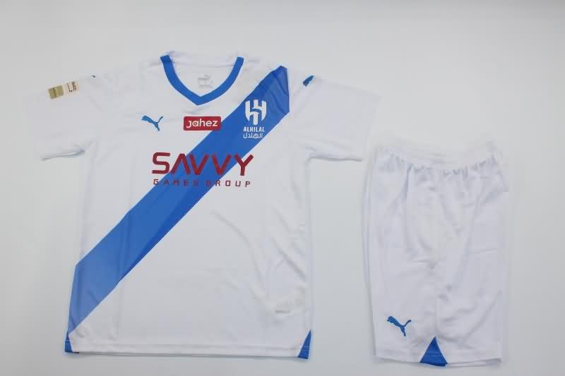 23/24 Al Hilal Away Kids Soccer Jersey And Shorts