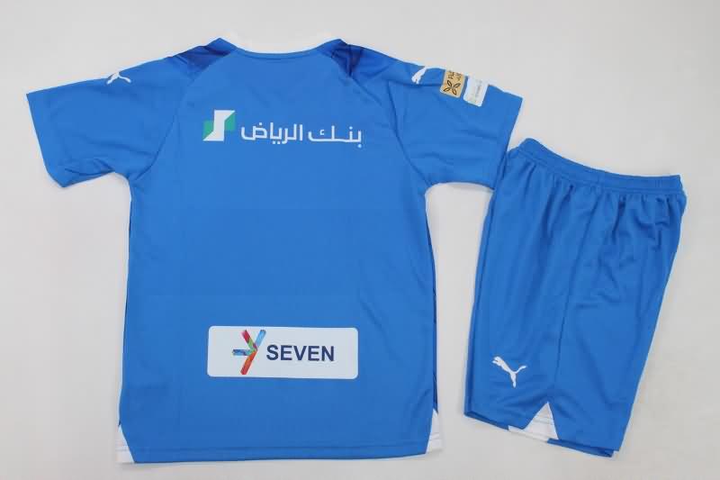 23/24 Al Hilal Home Kids Soccer Jersey And Shorts