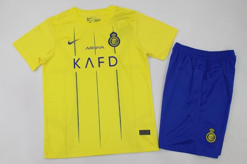 23/24 Al Nassr FC Home Kids Soccer Jersey And Shorts