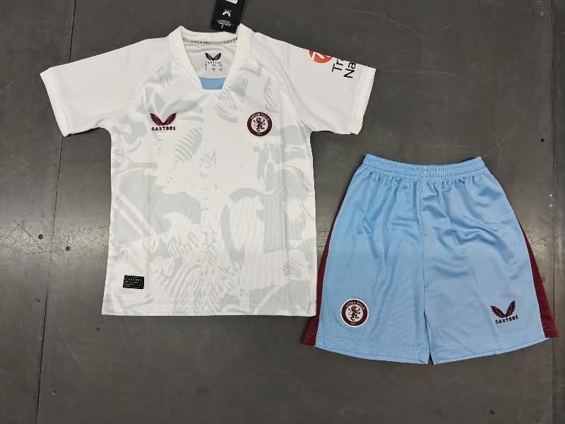 23/24 Aston Villa Away Kids Soccer Jersey And Shorts