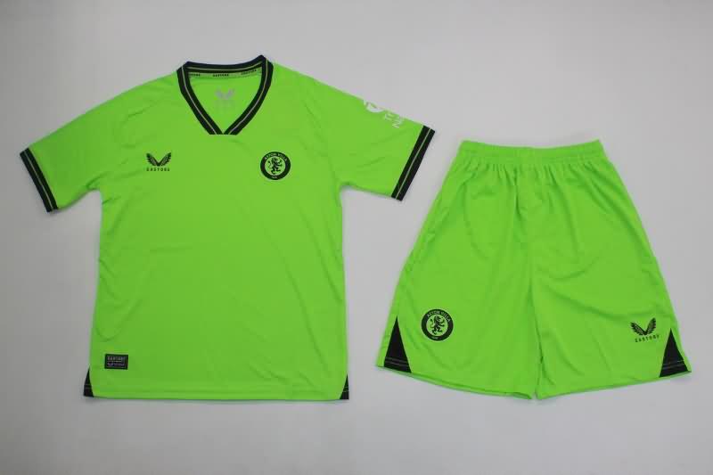 23/24 Aston Villa Goalkeeper Green Kids Soccer Jersey And Shorts
