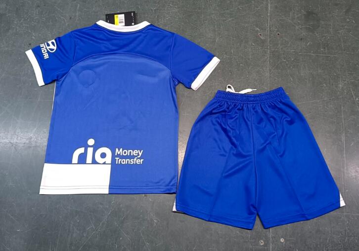 23/24 Atletico Madrid Away Kids Soccer Jersey And Shorts