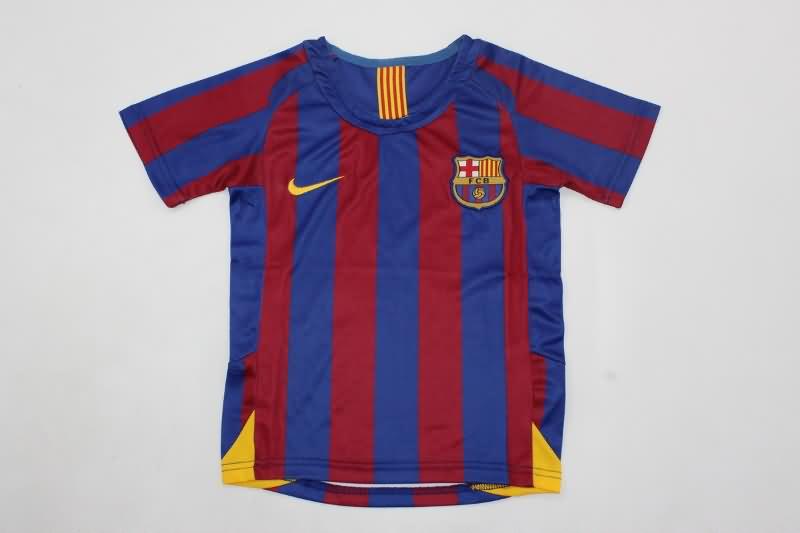 2005/06 Barcelona Home Kids Soccer Jersey And Shorts