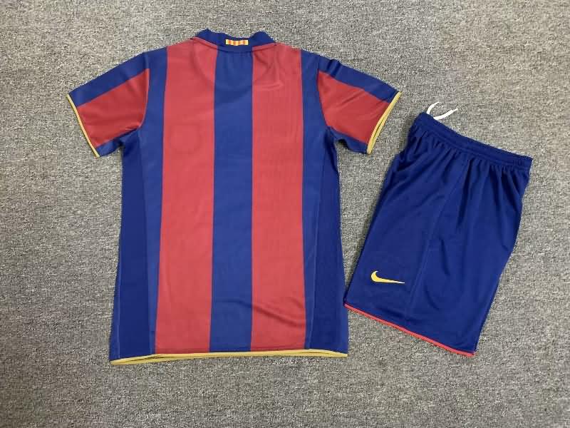 2007/08 Barcelona Home Kids Soccer Jersey And Shorts