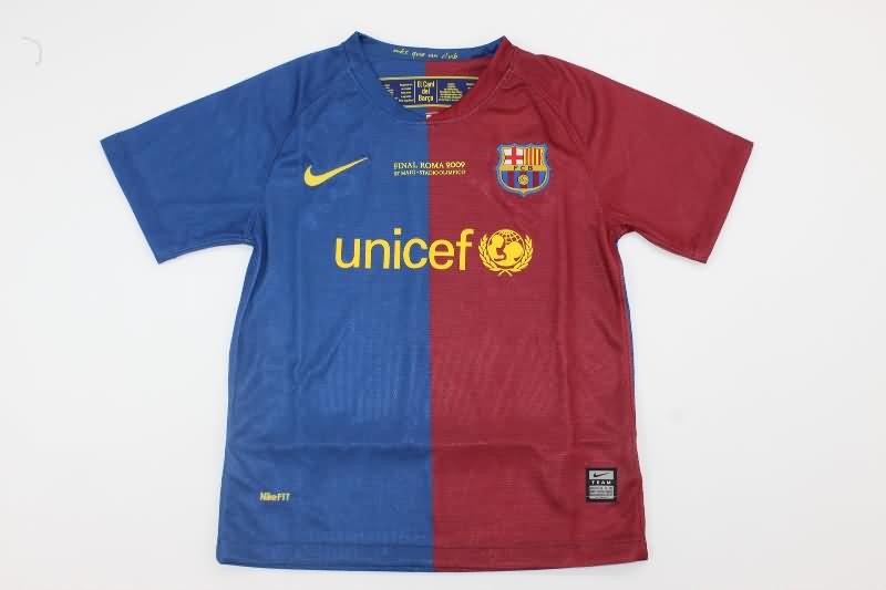 2008/09 Barcelona Home Final Kids Soccer Jersey And Shorts