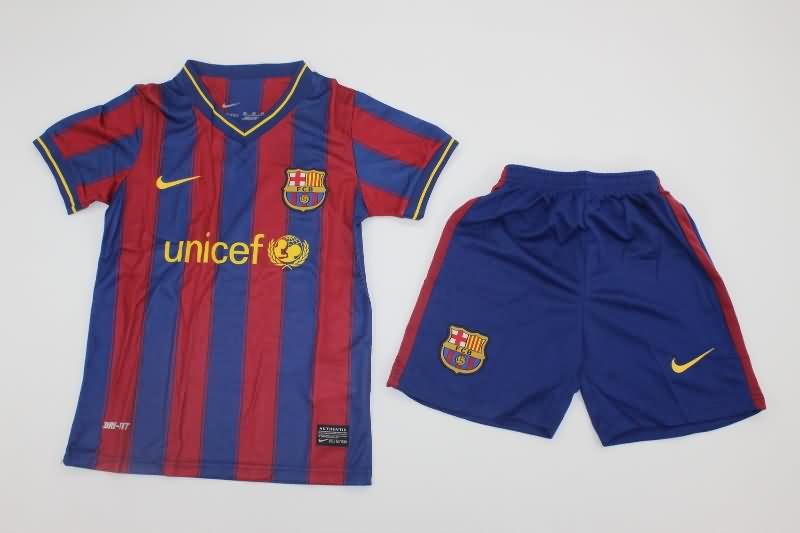 2009/10 Barcelona Home Kids Soccer Jersey And Shorts