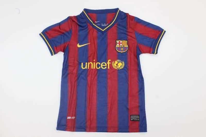 2009/10 Barcelona Home Kids Soccer Jersey And Shorts