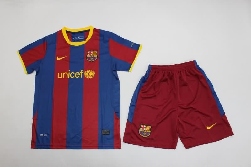 2010/11 Barcelona Home Kids Soccer Jersey And Shorts