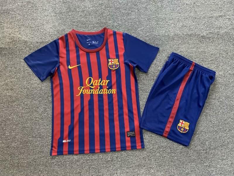 2011/12 Barcelona Home Kids Soccer Jersey And Shorts