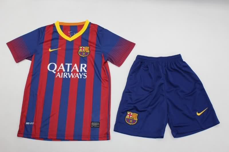 2013/14 Barcelona Home Kids Soccer Jersey And Shorts