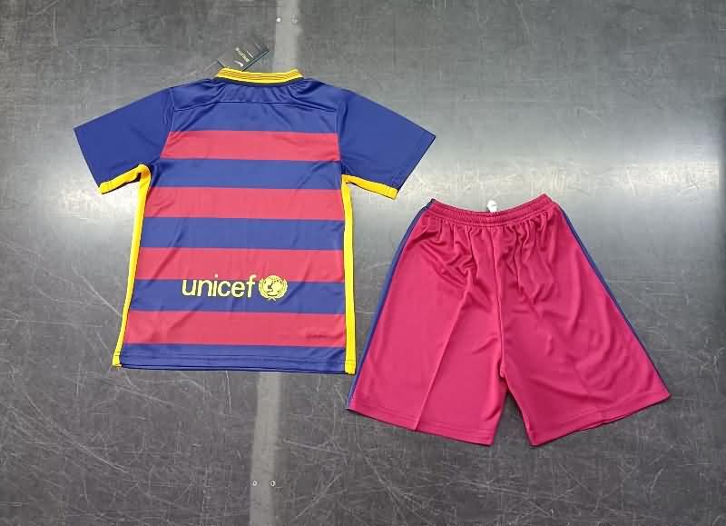 2015/16 Barcelona Home Kids Soccer Jersey And Shorts