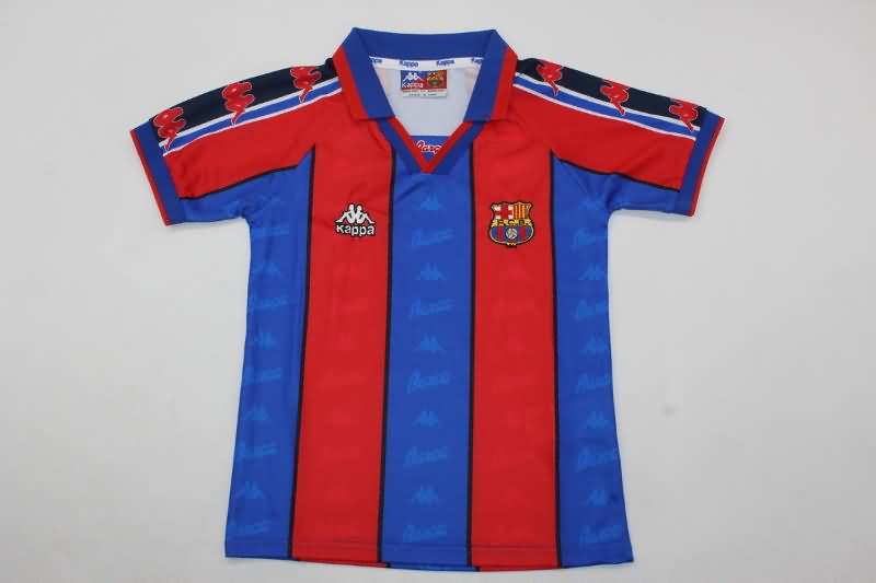 1996/97 Barcelona Home Kids Soccer Jersey And Shorts