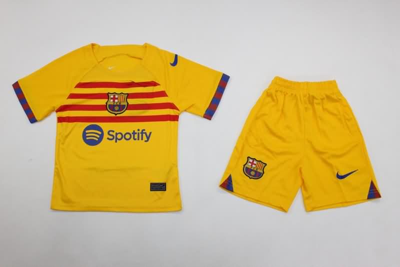 23/24 Barcelona Fourth Kids Soccer Jersey And Shorts