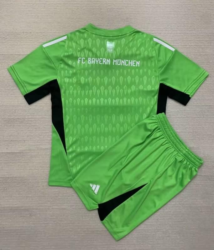 23/24 Bayern Munich Goalkeeper Green Kids Soccer Jersey And Shorts