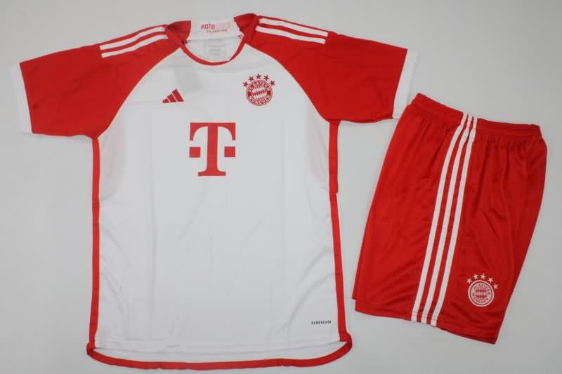 23/24 Bayern Munich Home Kids Soccer Jersey And Shorts