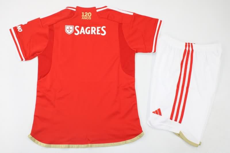 23/24 Benfica Home Kids Soccer Jersey And Shorts