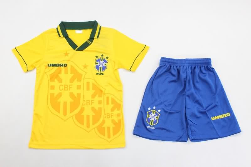 1994 Brazil Home Kids Soccer Jersey And Shorts