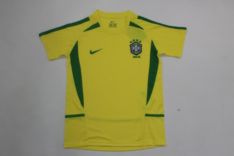 2002 Brazil Home Kids Soccer Jersey And Shorts