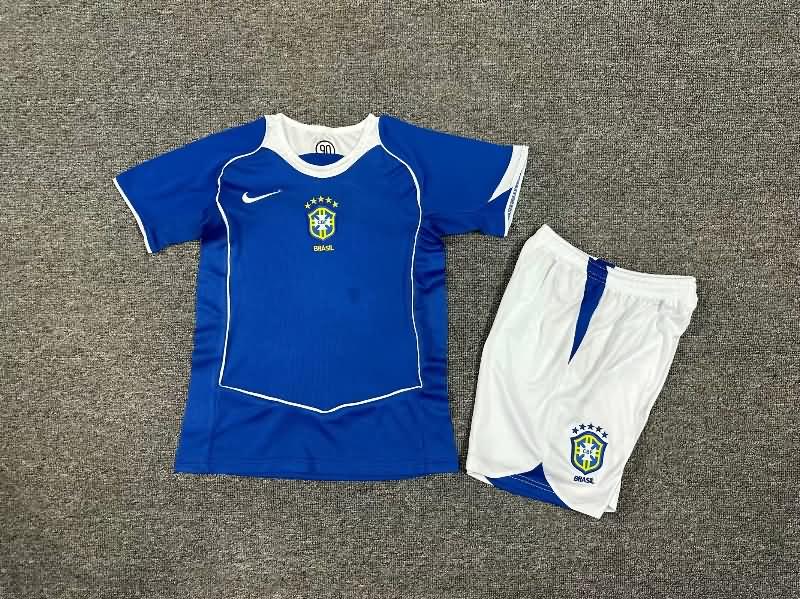 2004 Brazil Away Kids Soccer Jersey And Shorts