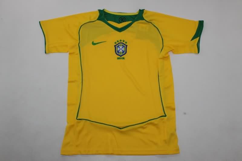 2004 Brazil Home Kids Soccer Jersey And Shorts