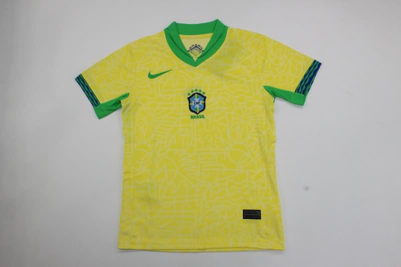 2023/24 Brazil Home Kids Soccer Jersey And Shorts