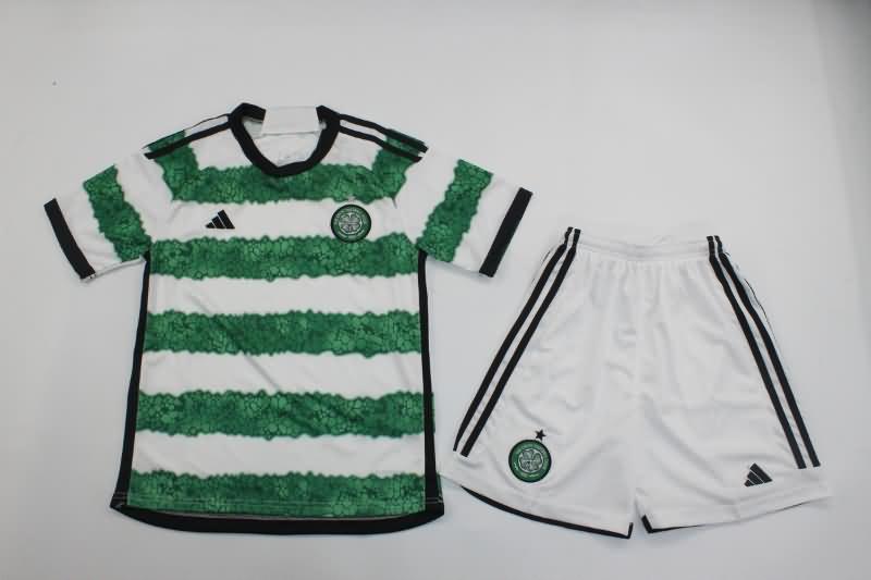 23/24 Celtic Home Kids Soccer Jersey And Shorts