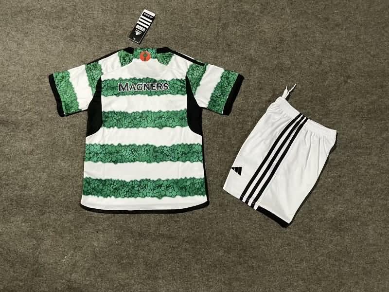 23/24 Celtic Home Kids Soccer Jersey And Shorts