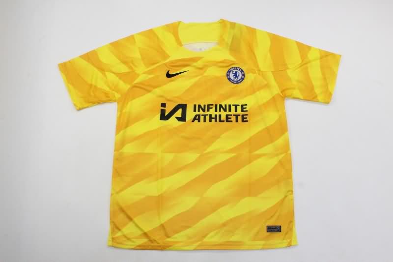 23/24 Chelsea Goalkeeper Yellow Kids Soccer Jersey And Shorts