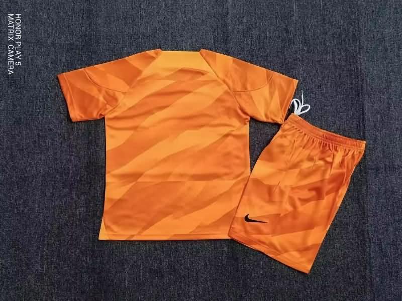 2023 Corinthians Goalkeeper Orange Kids Soccer Jersey And Shorts