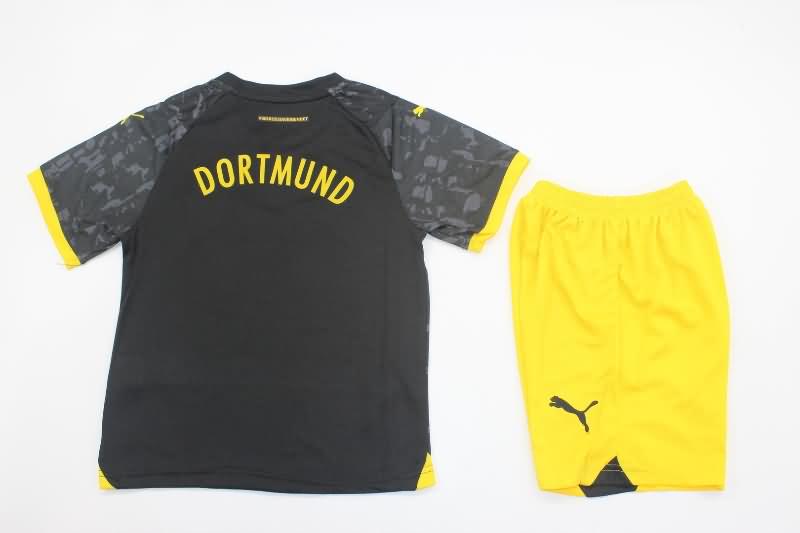 23/24 Dortmund Away Kids Soccer Jersey And Shorts