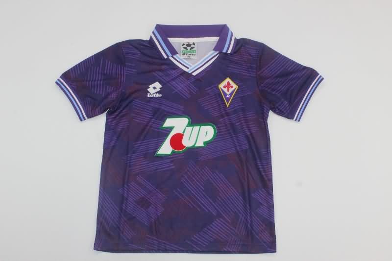 1992/93 Fiorentina Home Kids Soccer Jersey And Shorts