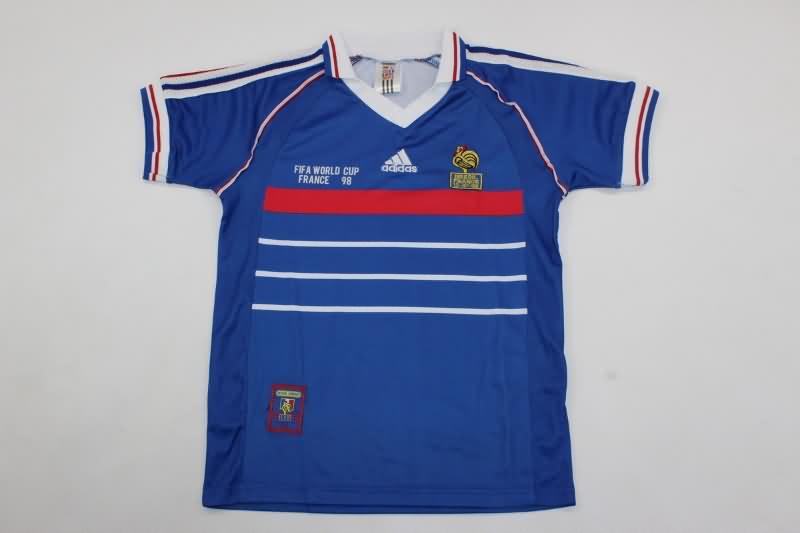 1998 France Home Kids Soccer Jersey And Shorts