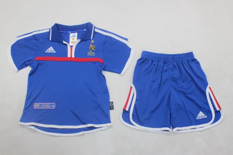 2000 France Home Kids Soccer Jersey And Shorts