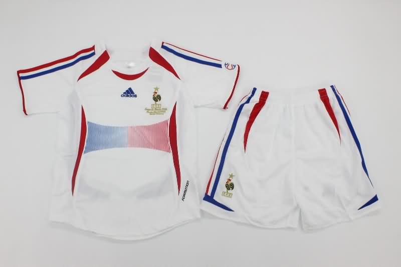 2006 France Away Final Kids Soccer Jersey And Shorts