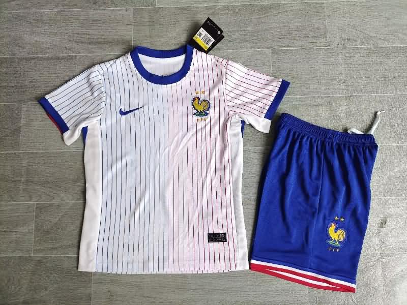 2023/24 France Away Kids Soccer Jersey And Shorts