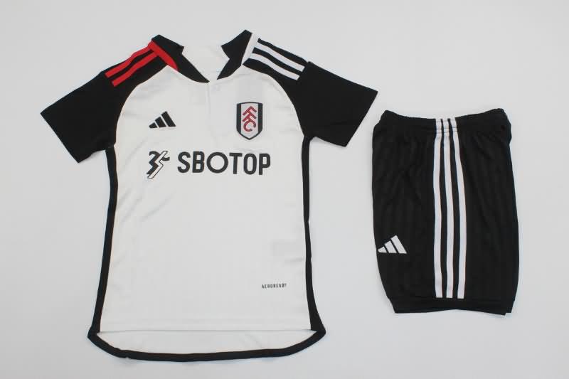 23/24 Fulham Home Kids Soccer Jersey And Shorts