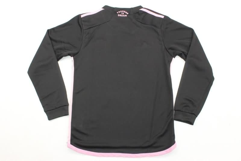 2024 Inter Miami Away Long Sleeve Kids Soccer Jersey And Shorts