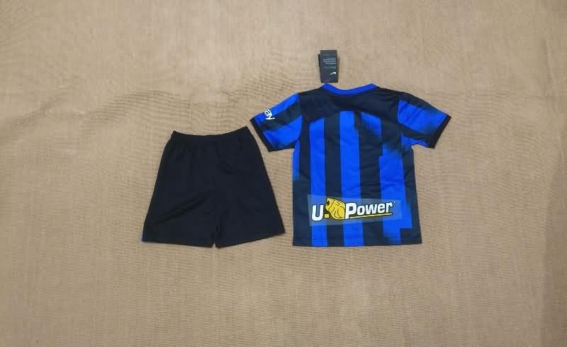 23/24 Inter Milan Home Kids Soccer Jersey And Shorts Sponsor