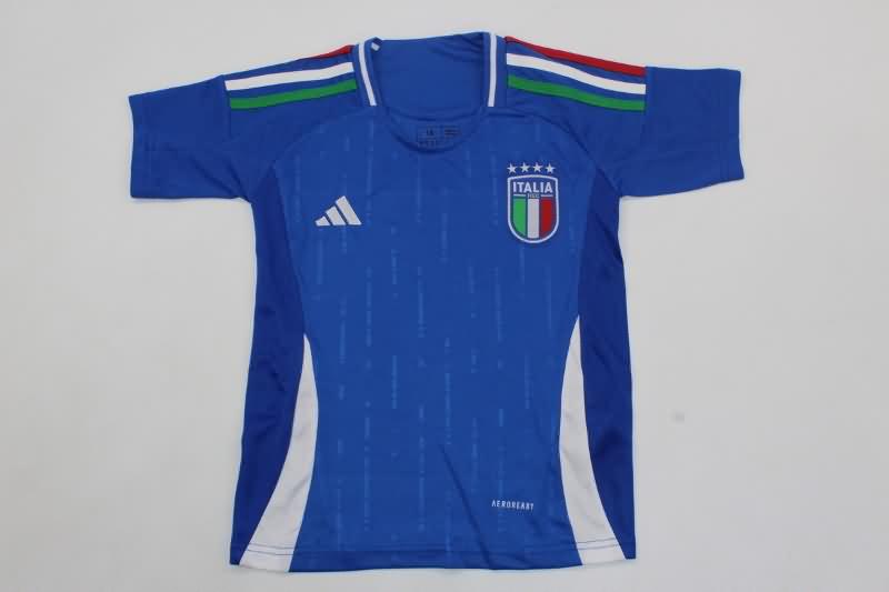 2023/24 Italy Home Kids Soccer Jersey And Shorts