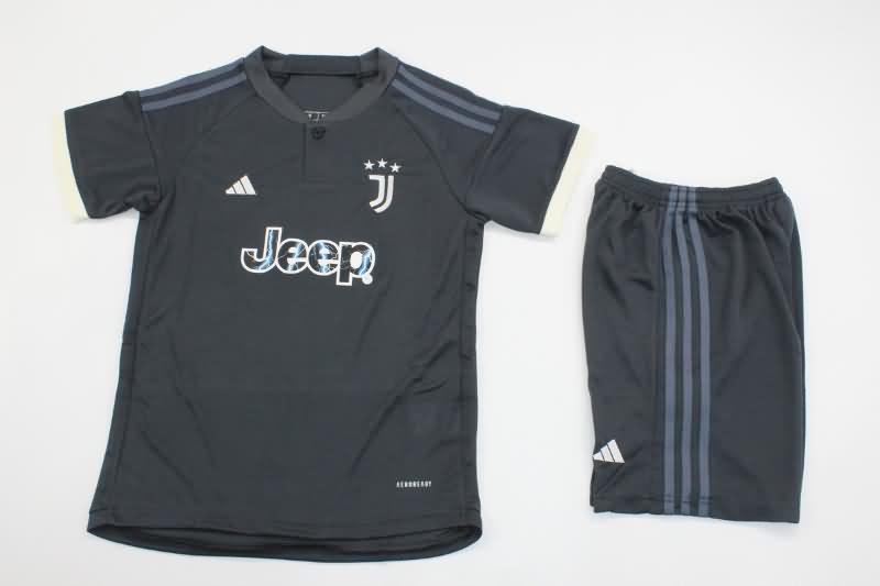 23/24 Juventus Third Kids Soccer Jersey And Shorts