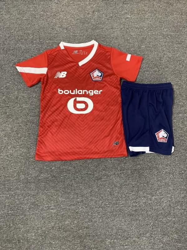 23/24 Lille Home Kids Soccer Jersey And Shorts