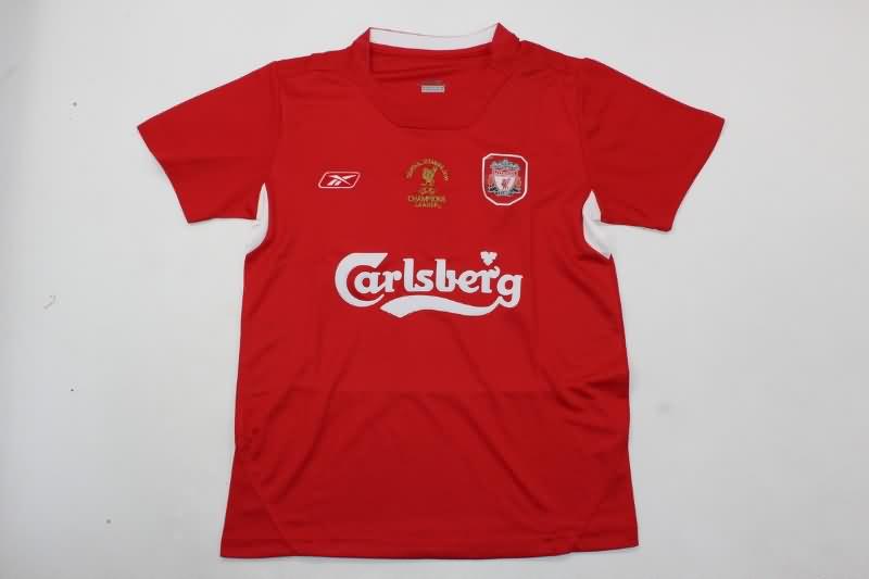 2004/05 Liverpool Home Final Kids Soccer Jersey And Shorts