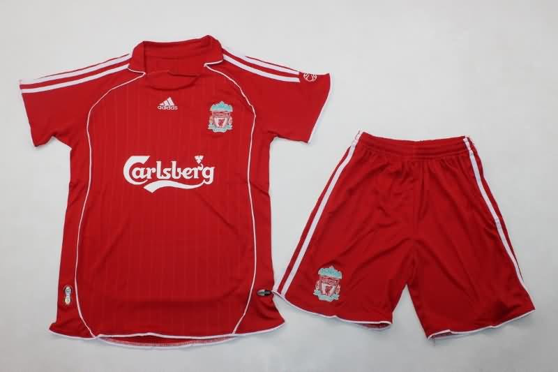 2006/08 Liverpool Home Kids Soccer Jersey And Shorts