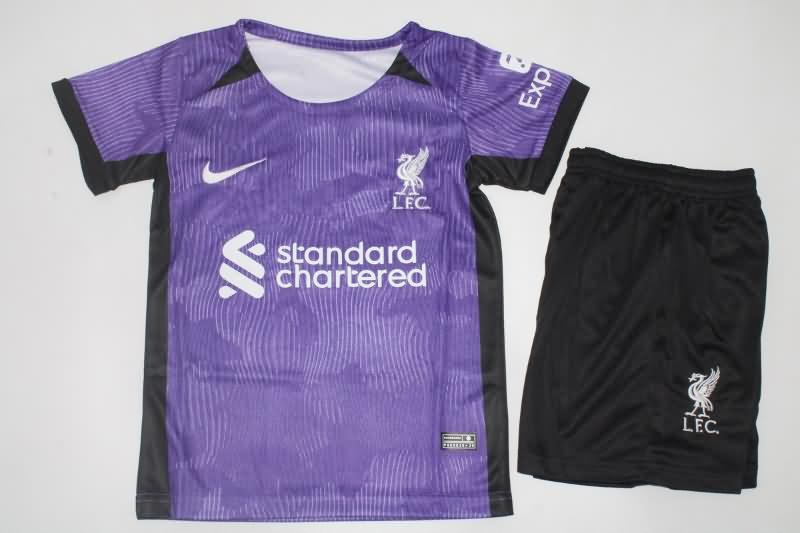 23/24 Liverpool Third Kids Soccer Jersey And Shorts