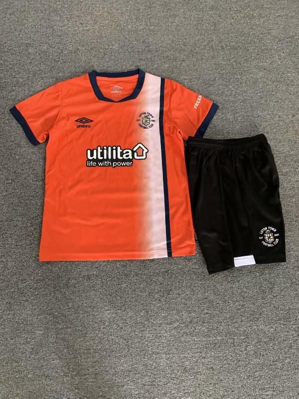 23/24 Luton Home Kids Soccer Jersey And Shorts
