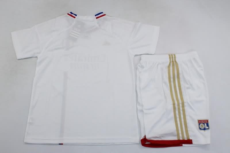 23/24 Lyon Home Kids Soccer Jersey And Shorts