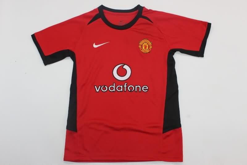 2002/04 Manchester United Home Kids Soccer Jersey And Shorts