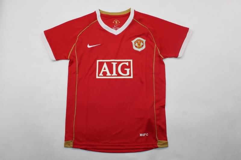 2006/07 Manchester United Home Kids Soccer Jersey And Shorts