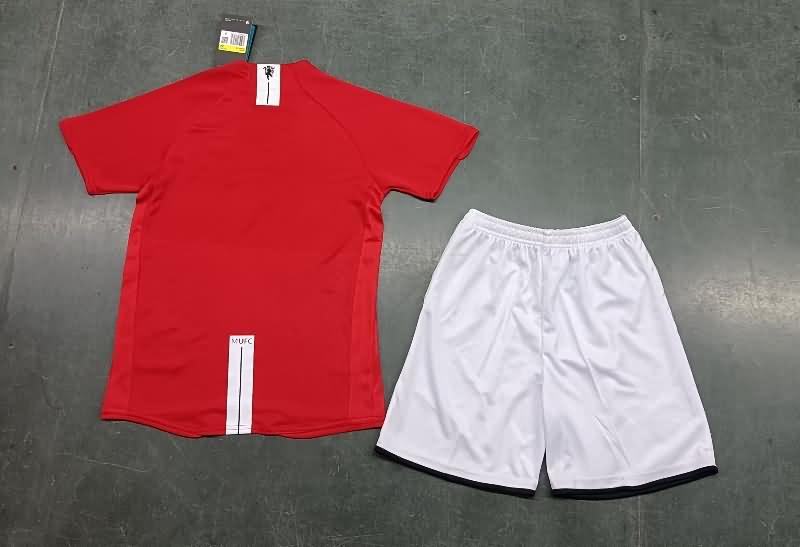 2007/08 Manchester United Home Kids Soccer Jersey And Shorts